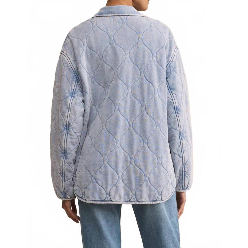 NEW Z SUPPLY boulder knit denim jacket in washed indigo - Picture 4 of 7